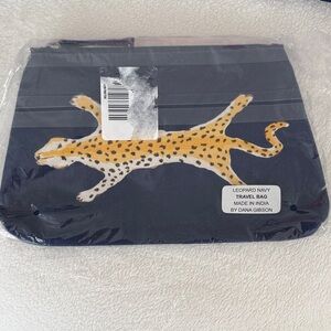 Dana Gibson Leopard Navy Travel Bag NWT